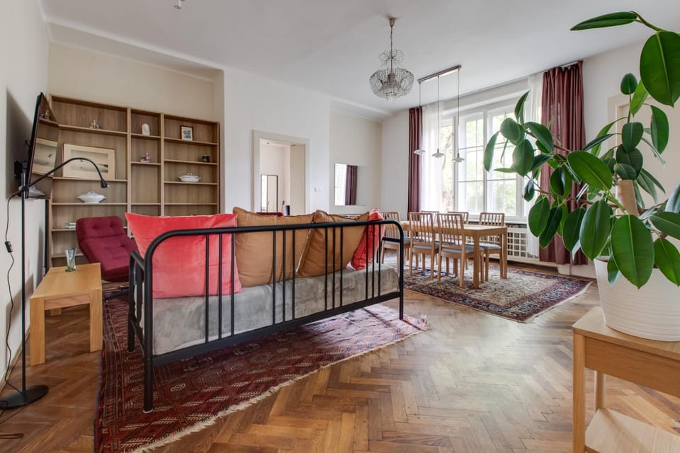 Library, Living room, Dining area