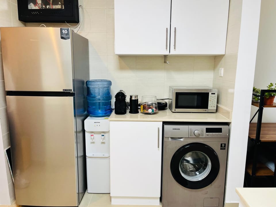 Coffee/tea facilities, Kitchen or kitchenette, toaster, washing machine