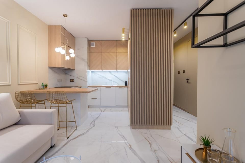 Kitchen or kitchenette, Living room, Seating area