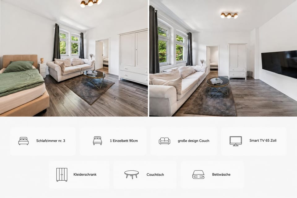 Living room, Bedroom