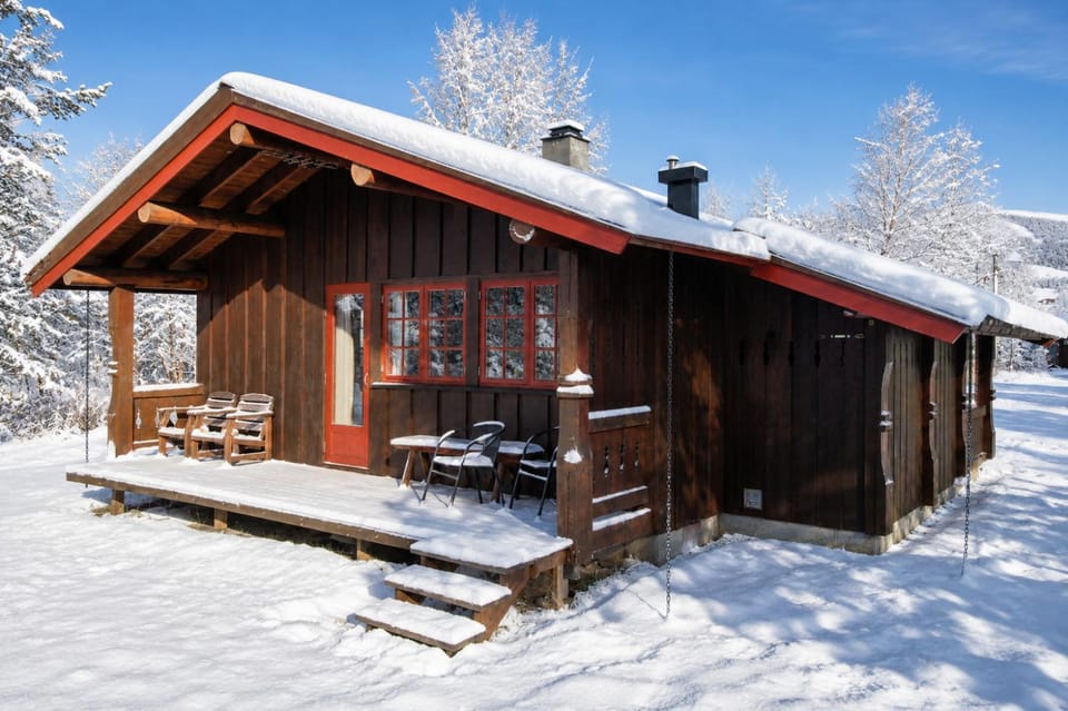 Property building, Natural landscape, Winter, Seating area