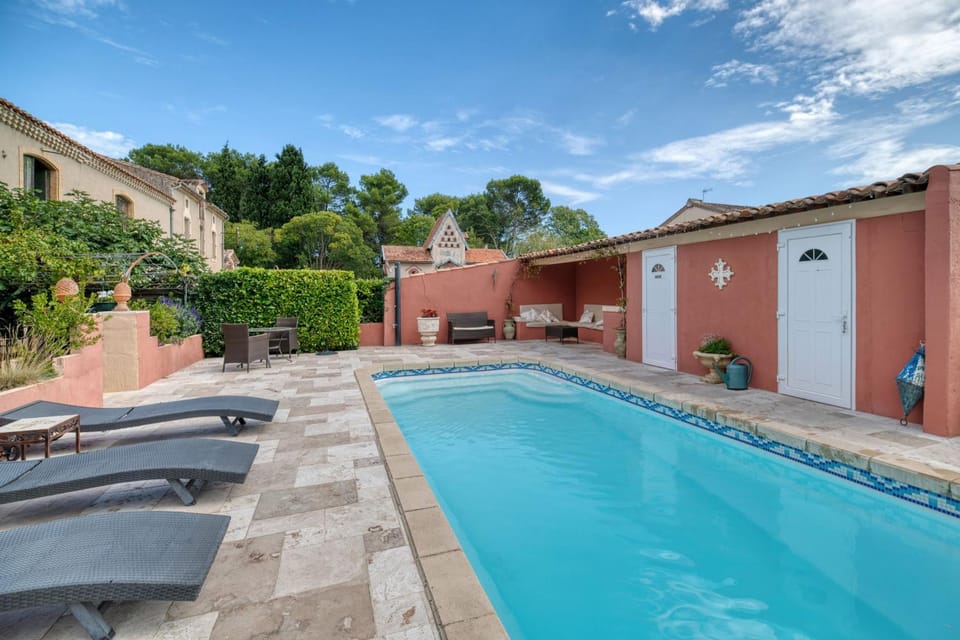 Property building, Living room, Swimming pool