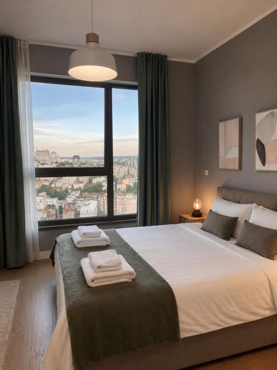 Bed, Bedroom, towels