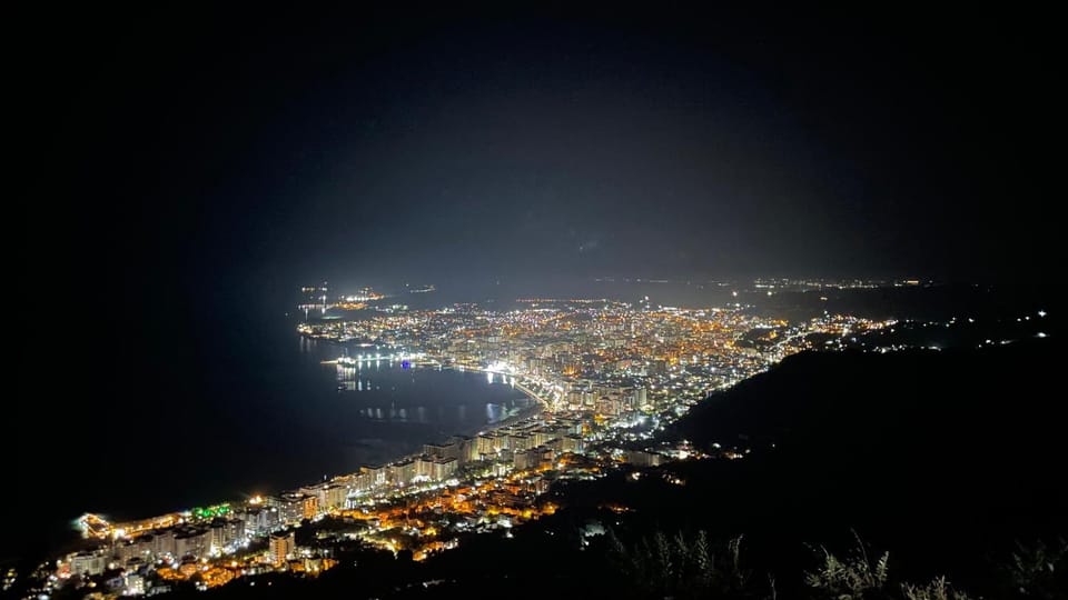 Night, Natural landscape, Bird's eye view, City view, Sea view