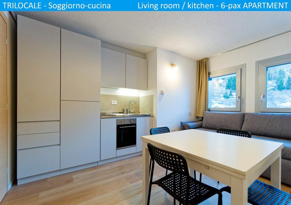 Kitchen or kitchenette, Living room, Dining area, stove