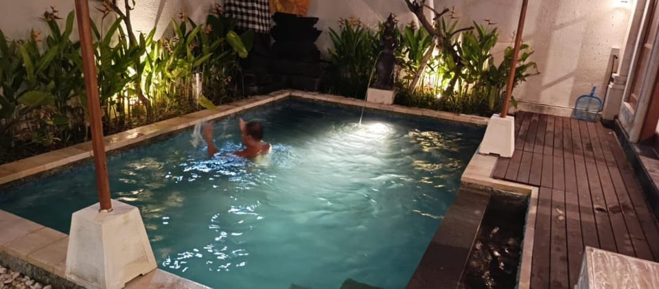 Night, Pool view, Swimming pool