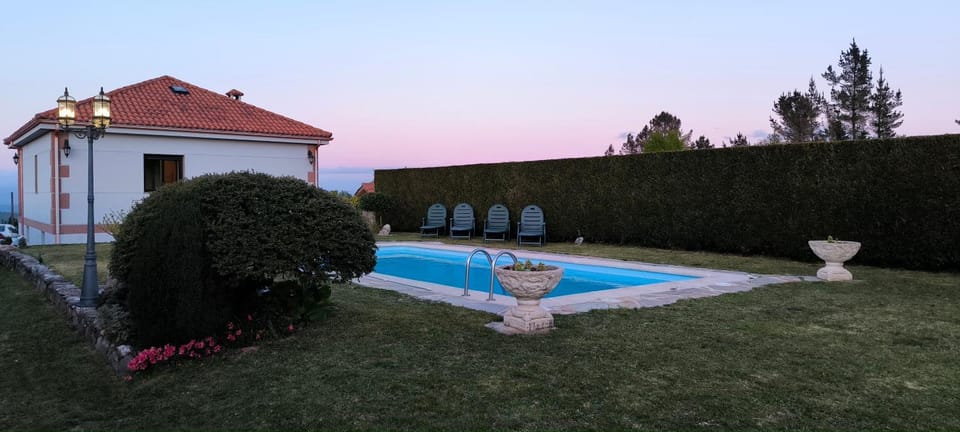 Natural landscape, Garden, Pool view, Swimming pool, sunbed
