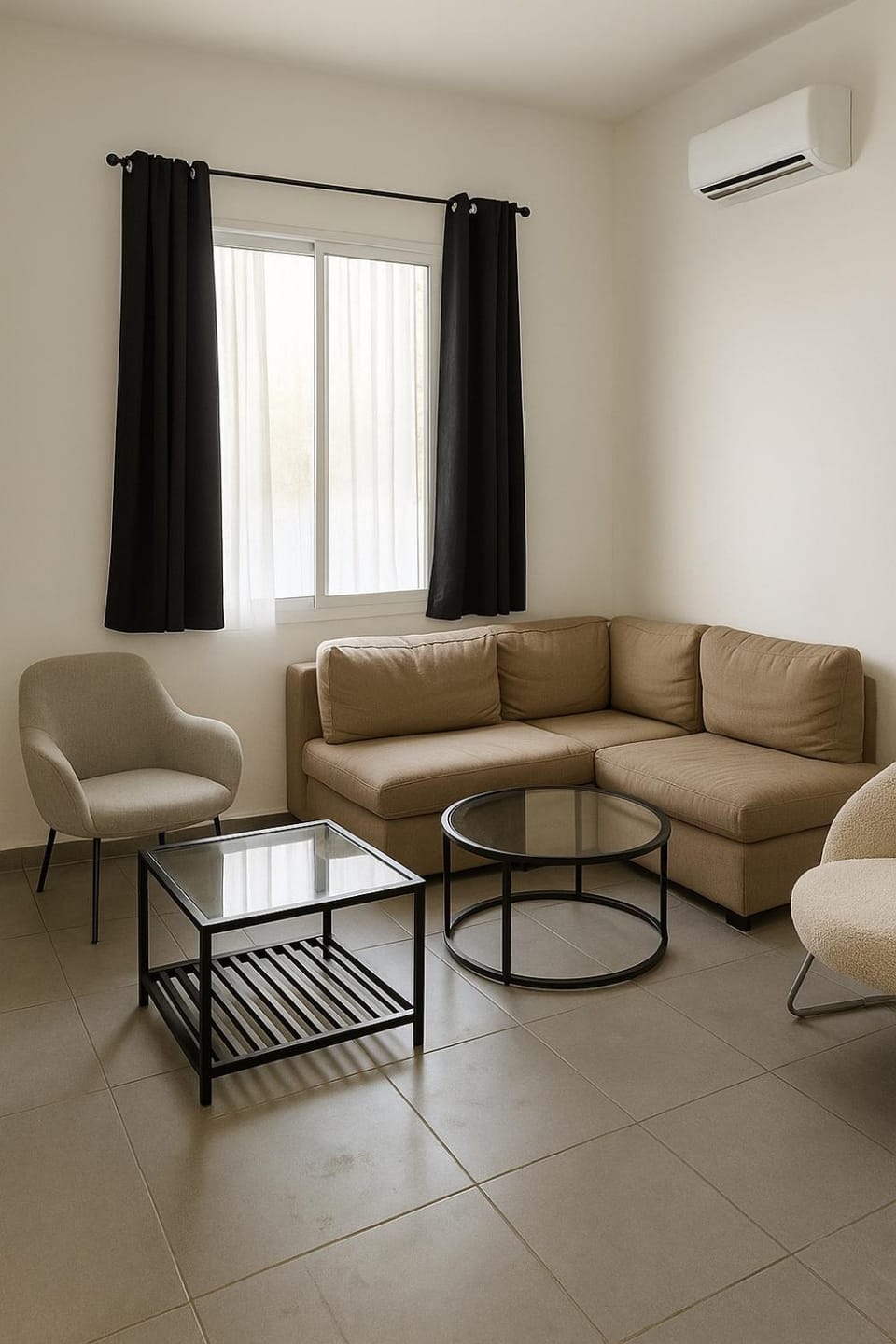 Living room, Seating area, air conditioner