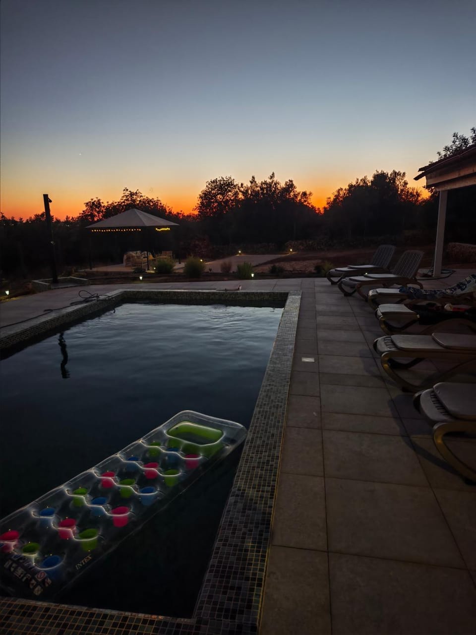 Natural landscape, Pool view, Swimming pool, Sunset