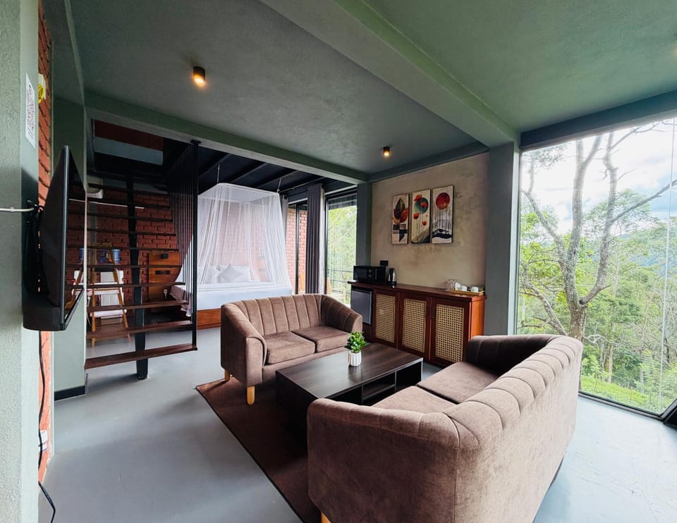 Bed, Natural landscape, View (from property/room), Living room