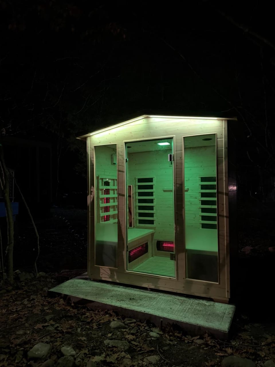 Night, Natural landscape, Sauna