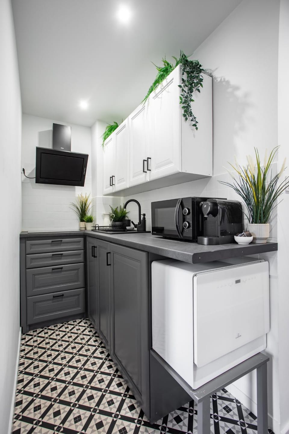 Kitchen or kitchenette, oven, stove