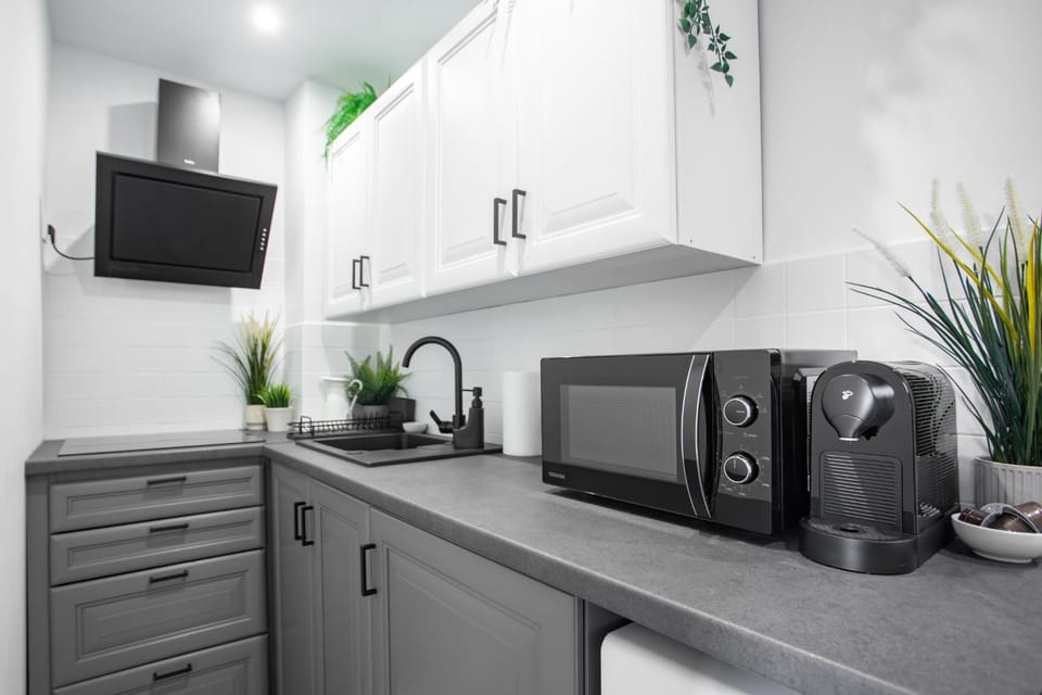 Coffee/tea facilities, Kitchen or kitchenette, microwave, stove