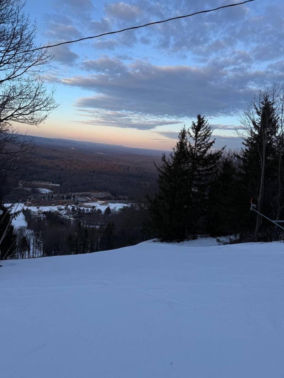 Winter, Mountain view, Sunset