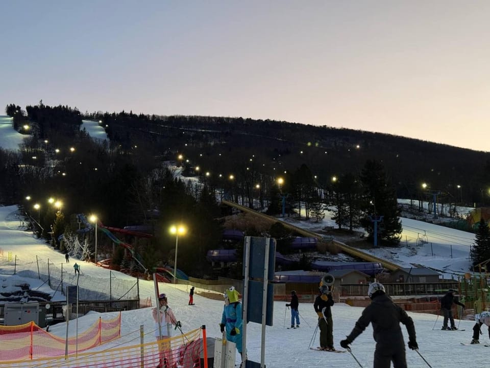 Winter, Skiing, group of guests