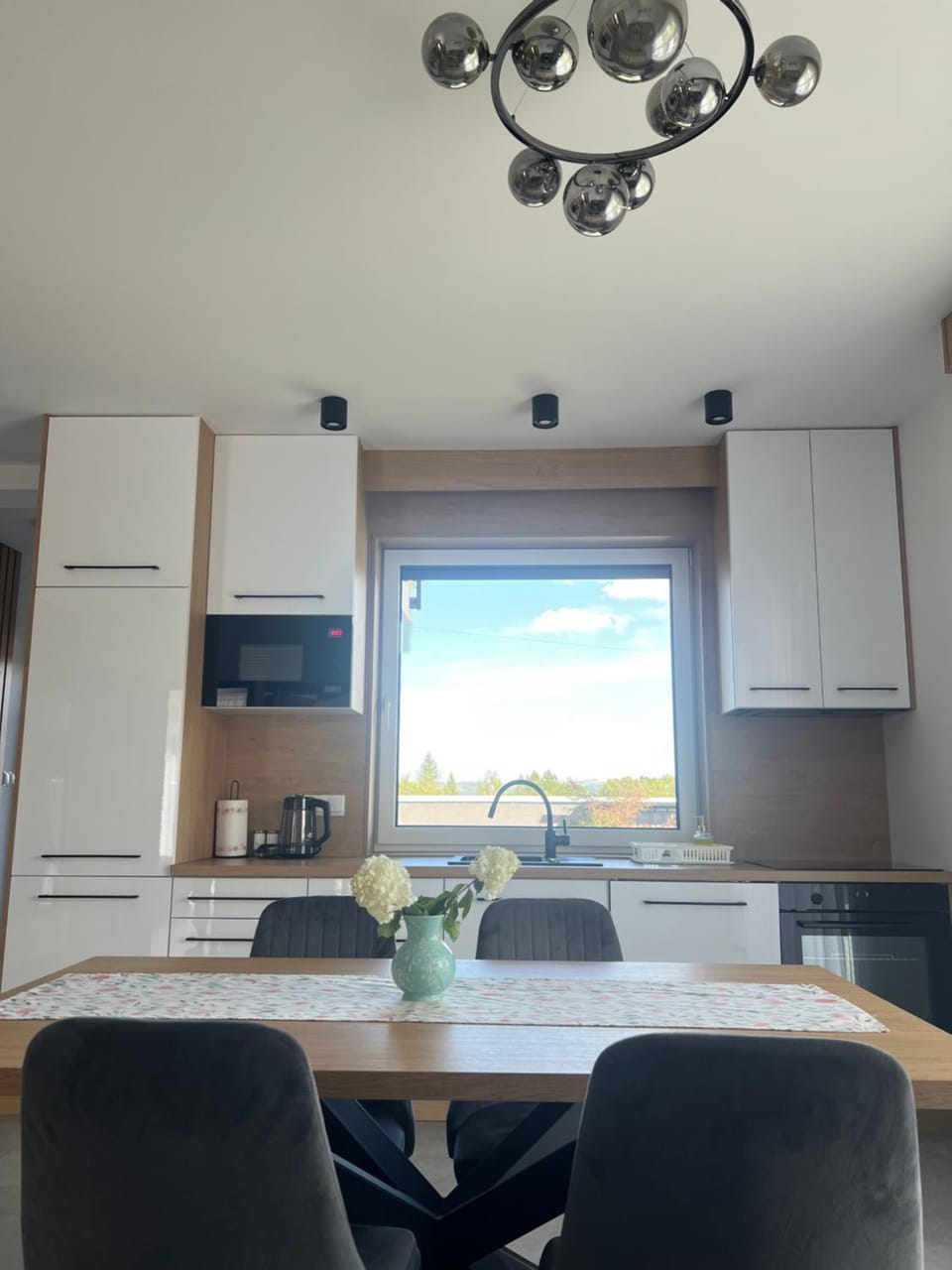 Kitchen or kitchenette, oven, stove