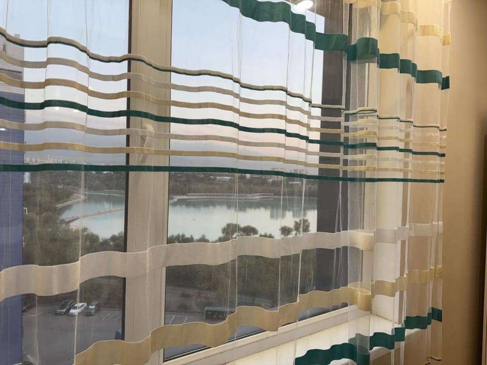 Студия с видом которая посещает 4 человека с ванной Apartment in Almaty