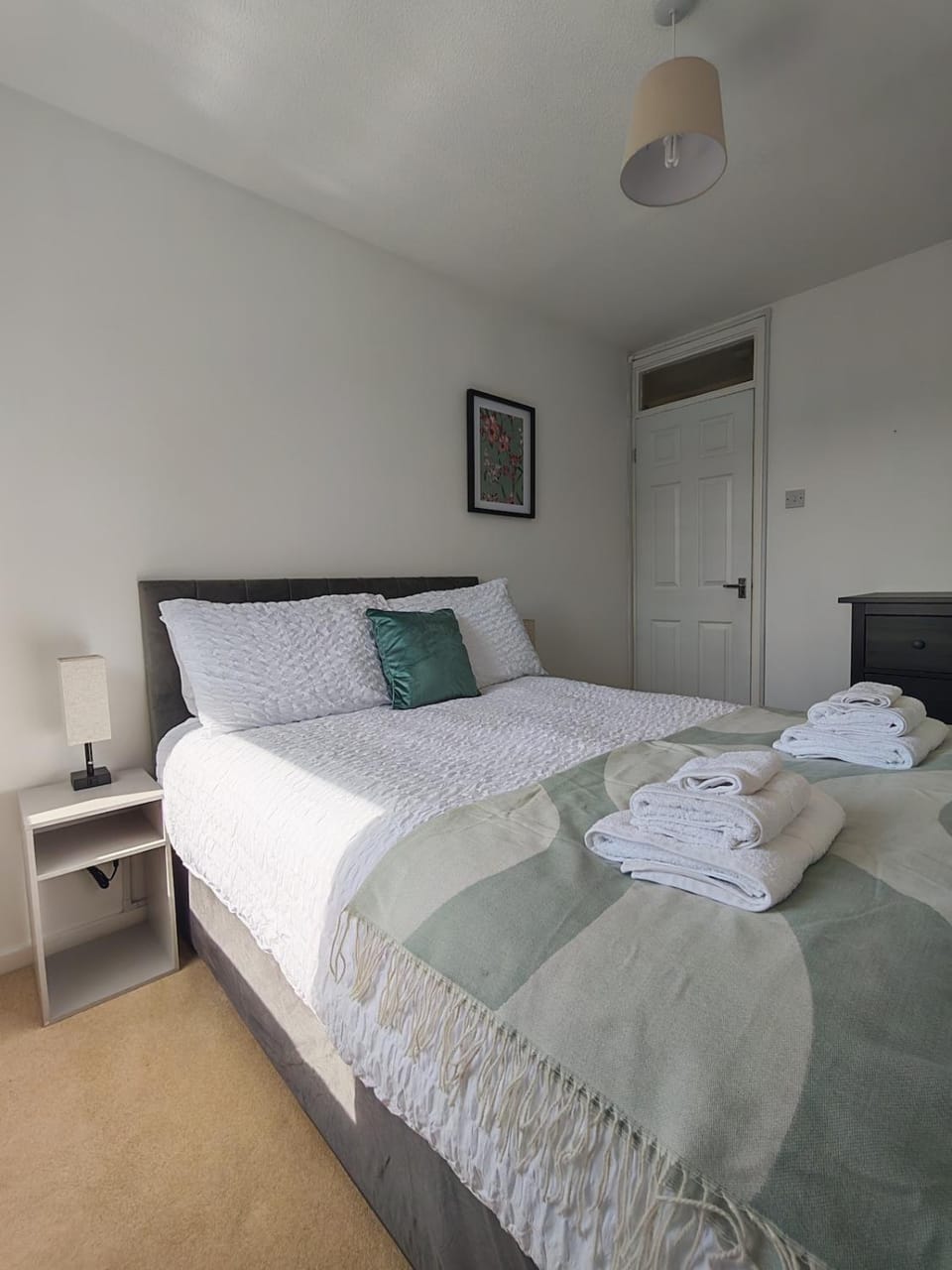 Bed, Photo of the whole room, Bedroom, towels, wardrobe