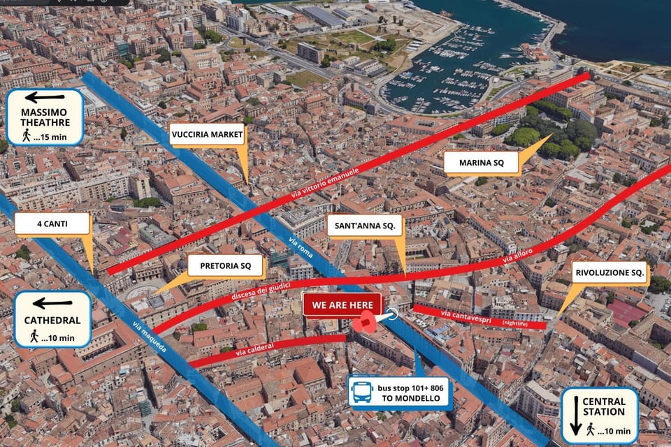 Text overlay, City view