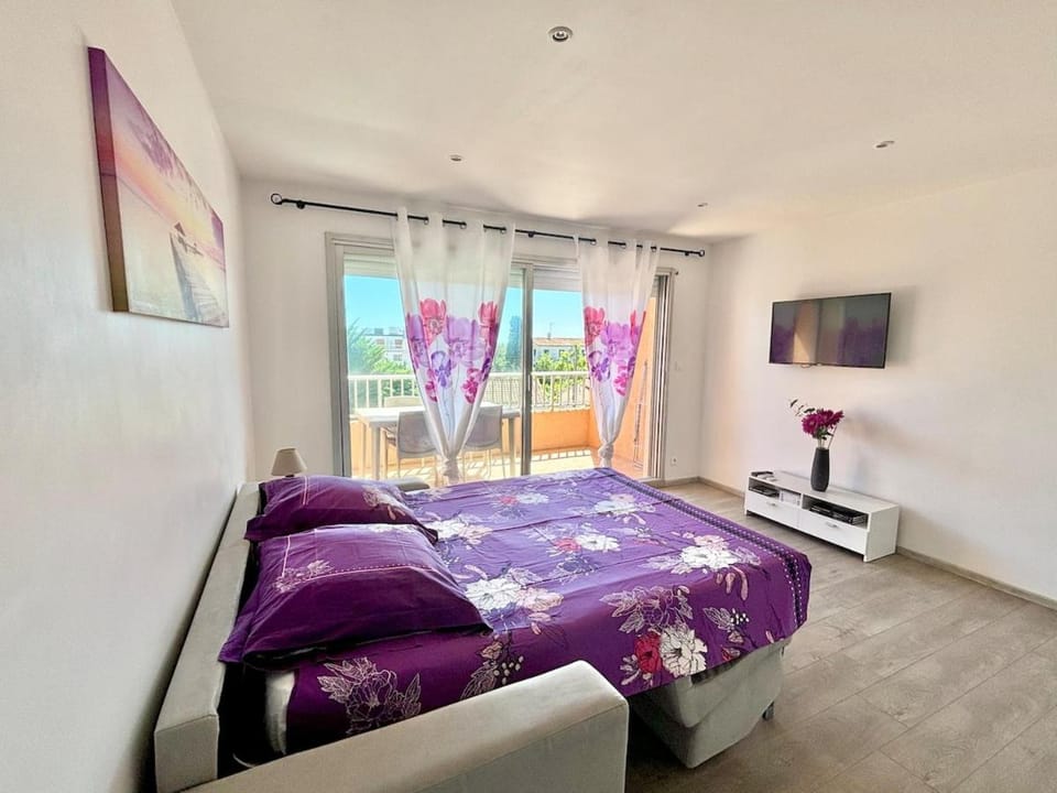 Grand studio climatisé, piscine, plage 5mn, parking gratuit Apartment in Antibes