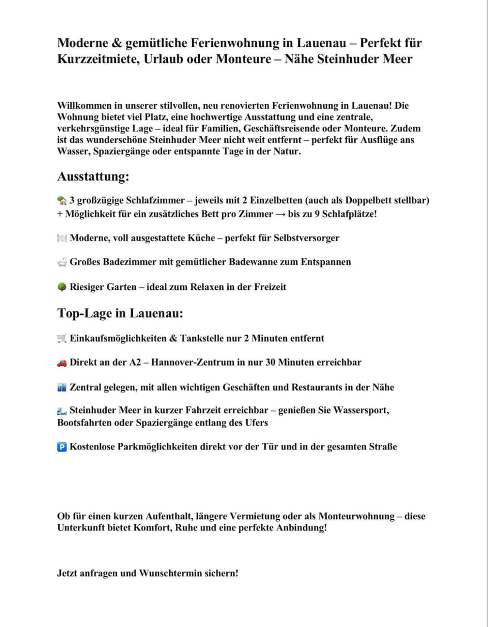 Komfortable Ferienwohnung Monteuerzimmer Apartment in Lower Saxony, Germany