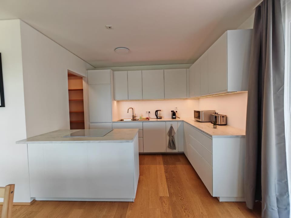Kitchen or kitchenette, oven, stove