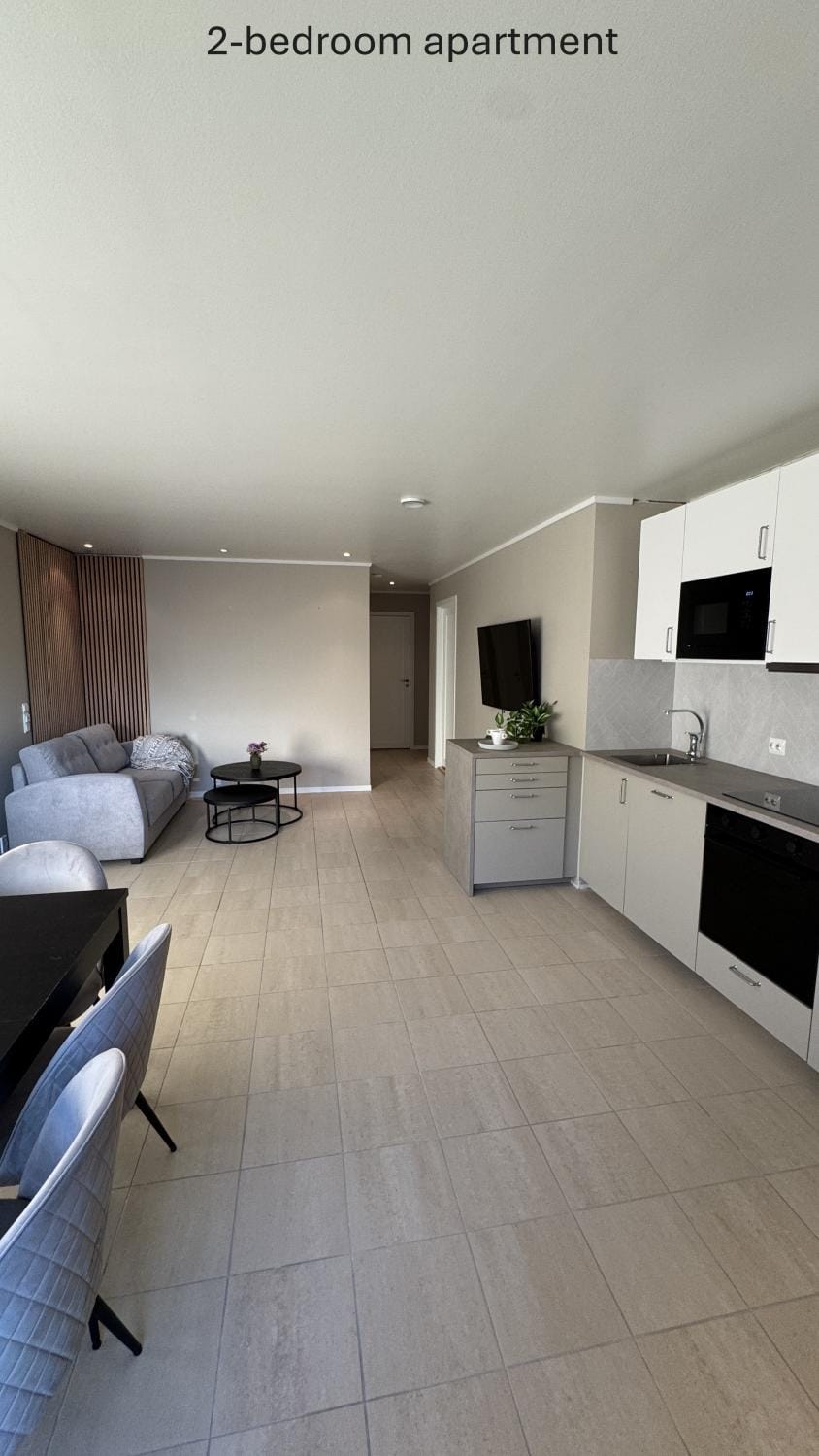 Bed, TV and multimedia, Kitchen or kitchenette, Living room, Photo of the whole room, Seating area