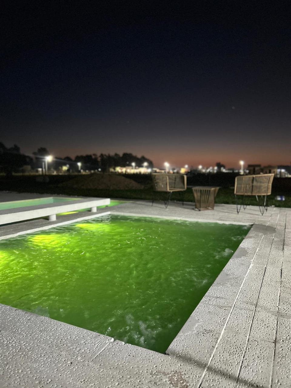 Night, Natural landscape, Pool view, Swimming pool, Swimming pool