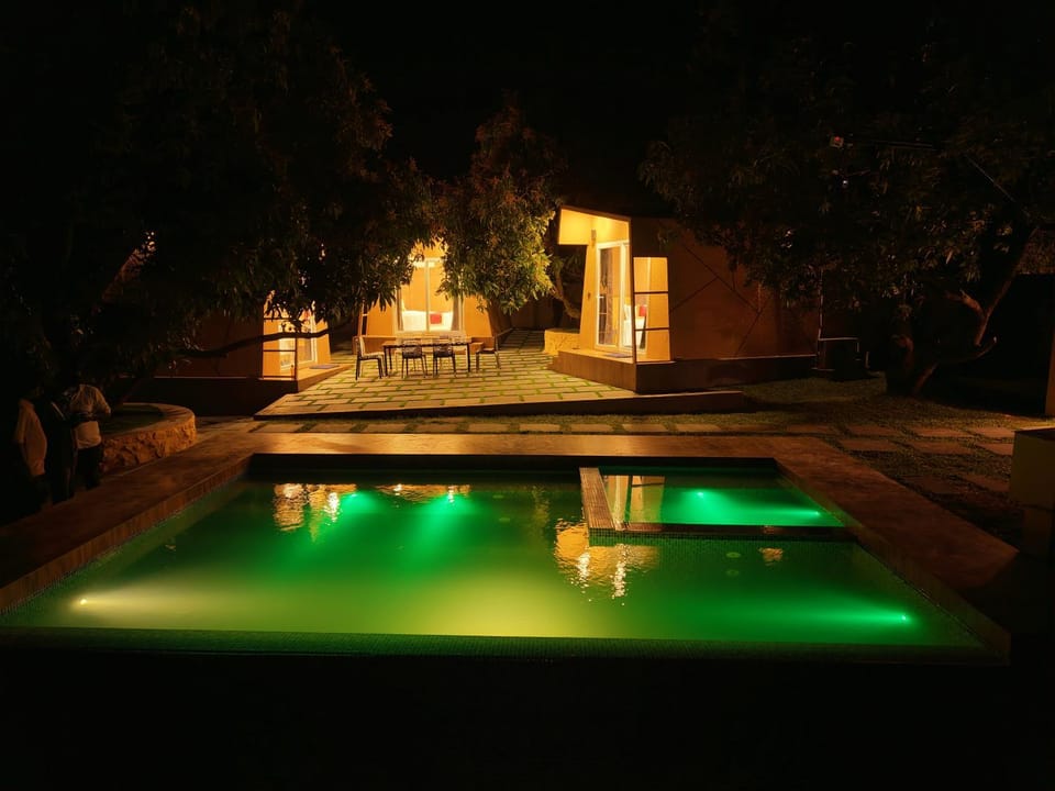 Night, Natural landscape, Pool view, Swimming pool