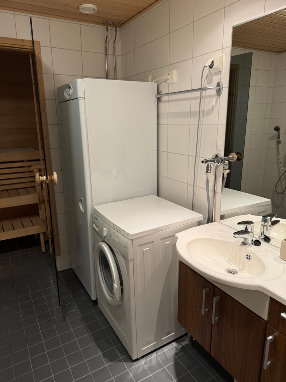 Shower, washing machine, dryer