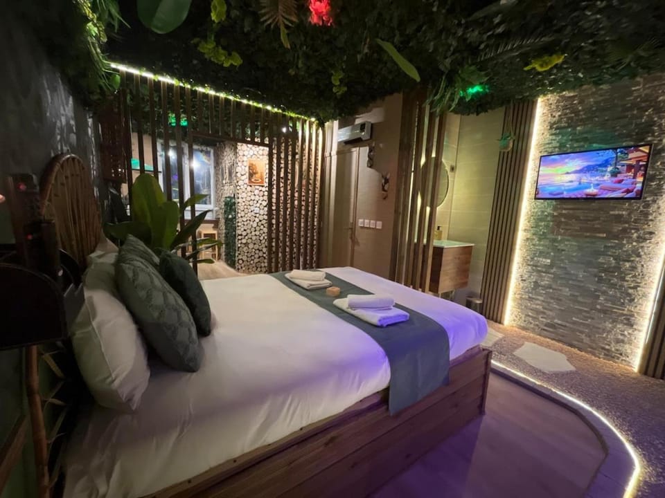 Jungle Room Jacuzzi Ambiance Tropicale Apartment in Epernay