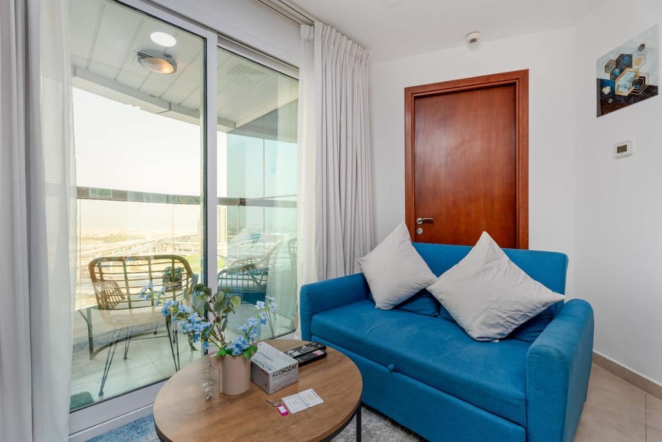 Modern 1BR with City View - Balcony - Near Metro Apartment in Dubai