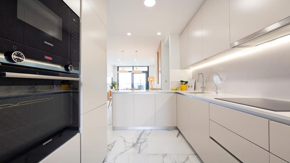 Kitchen or kitchenette, oven, stove