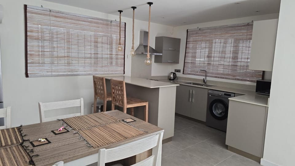 Kitchen or kitchenette, Dining area, oven, stove, washing machine