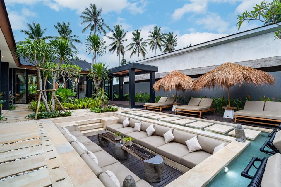 Property building, Day, Seating area, Pool view, Swimming pool
