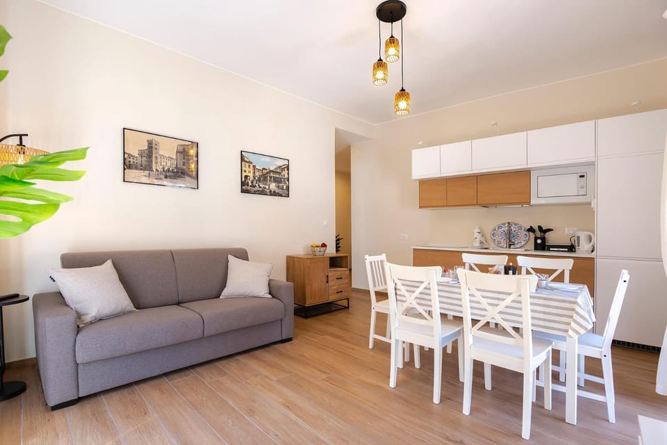 Kitchen or kitchenette, Living room, Dining area, stove