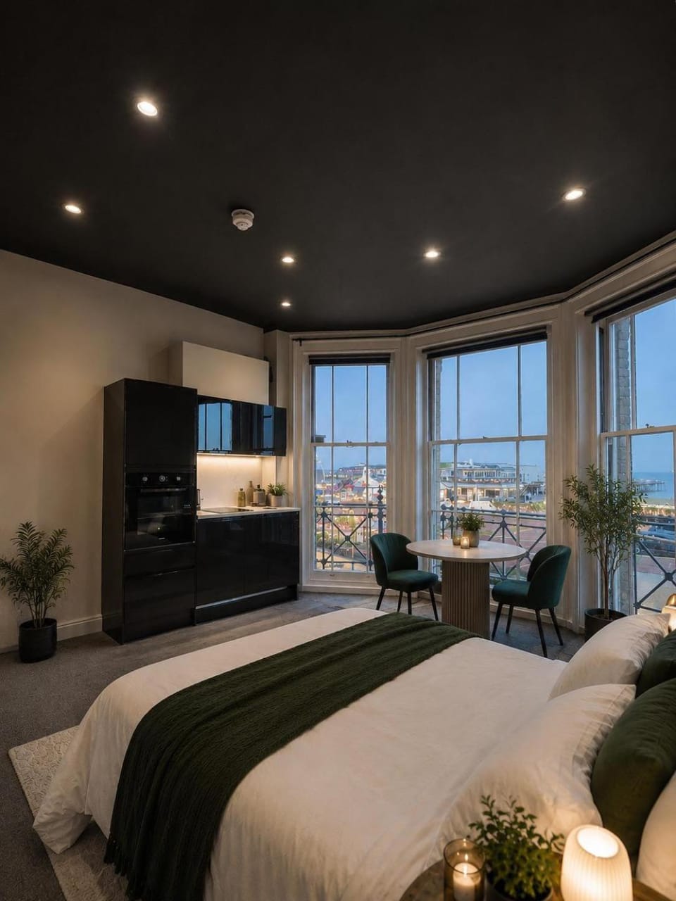 Bed, Dining area, Bedroom, Sea view, kitchen
