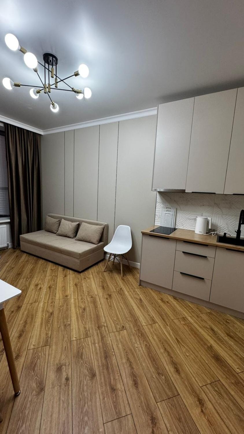 Kitchen or kitchenette, Living room, Seating area