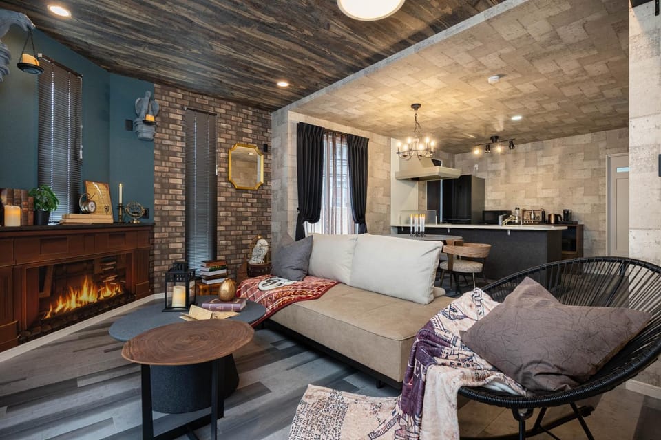 Kitchen or kitchenette, Living room, Dining area
