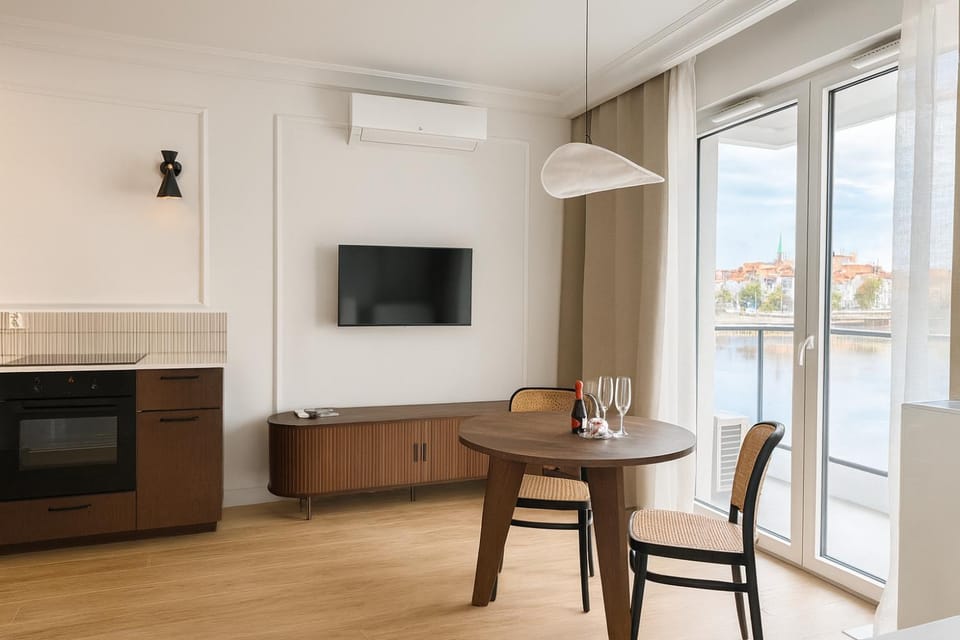 Nad Odrą Szczecin - luksusowy apartament z widokiem na Odrę, tarasem i klimatyzacją # Apartment in Szczecin