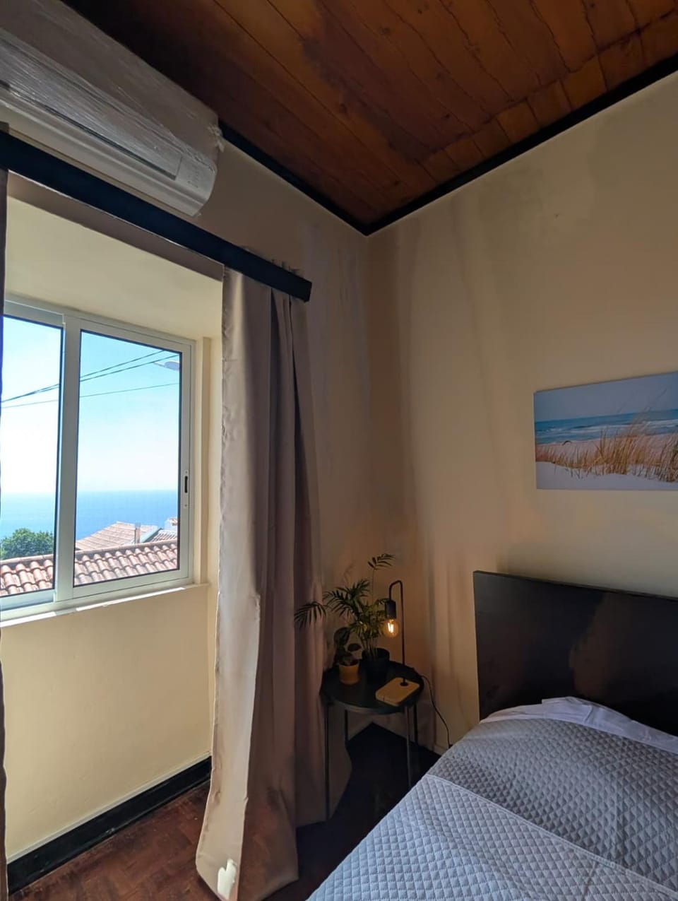 Bed, Natural landscape, Bedroom, Sea view