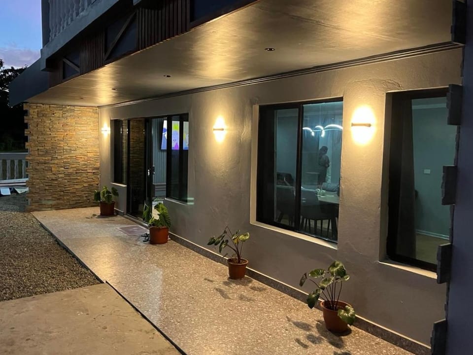 Property building, Night, Garden, Garden view