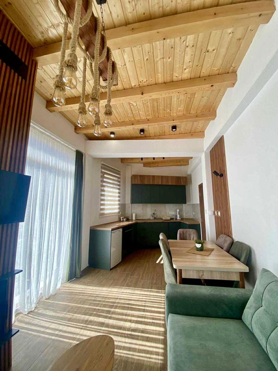 Kitchen or kitchenette, Living room, Seating area