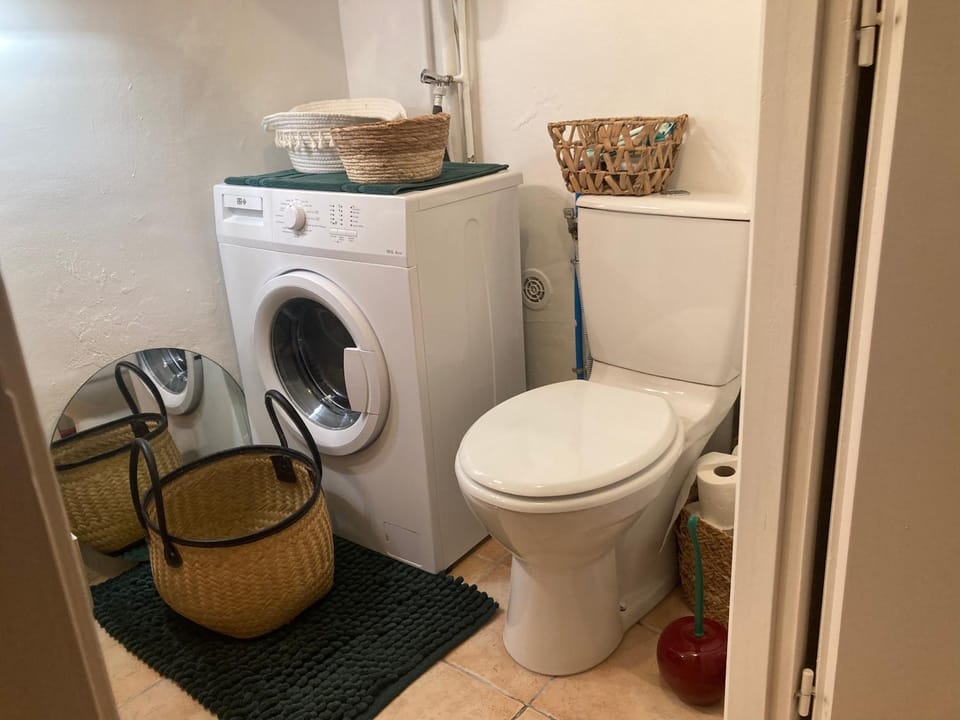 Toilet, Bathroom, washing machine