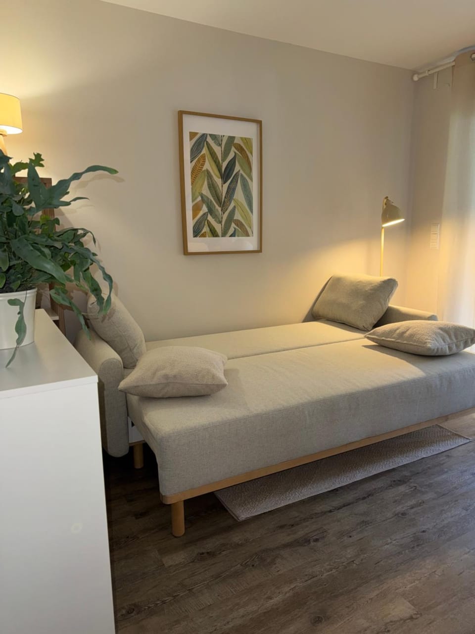 Bed, Living room, Seating area