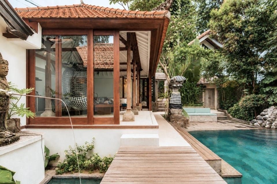 Living room, Pool view, Swimming pool
