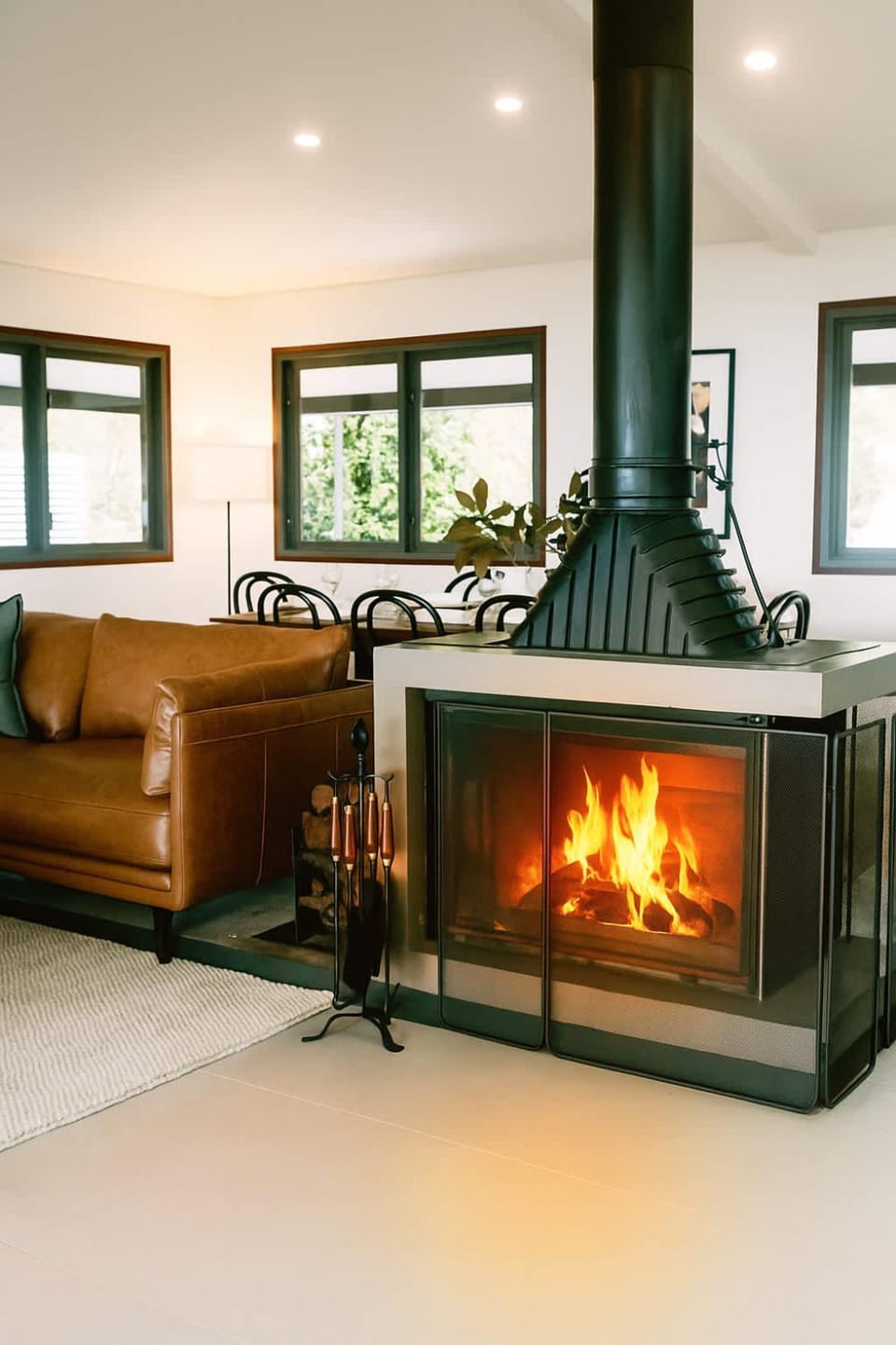 Living room, fireplace