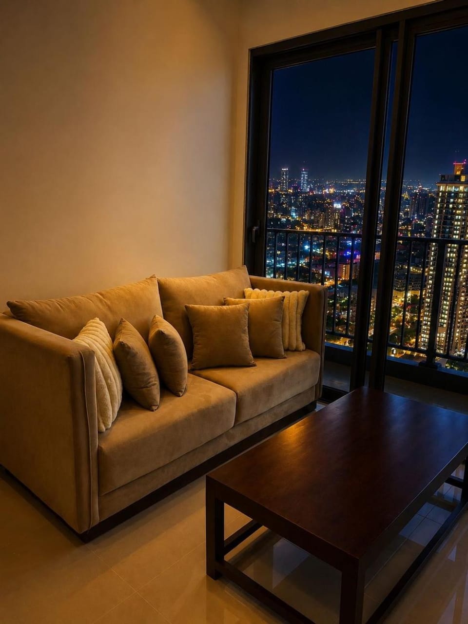Living room, Seating area, City view