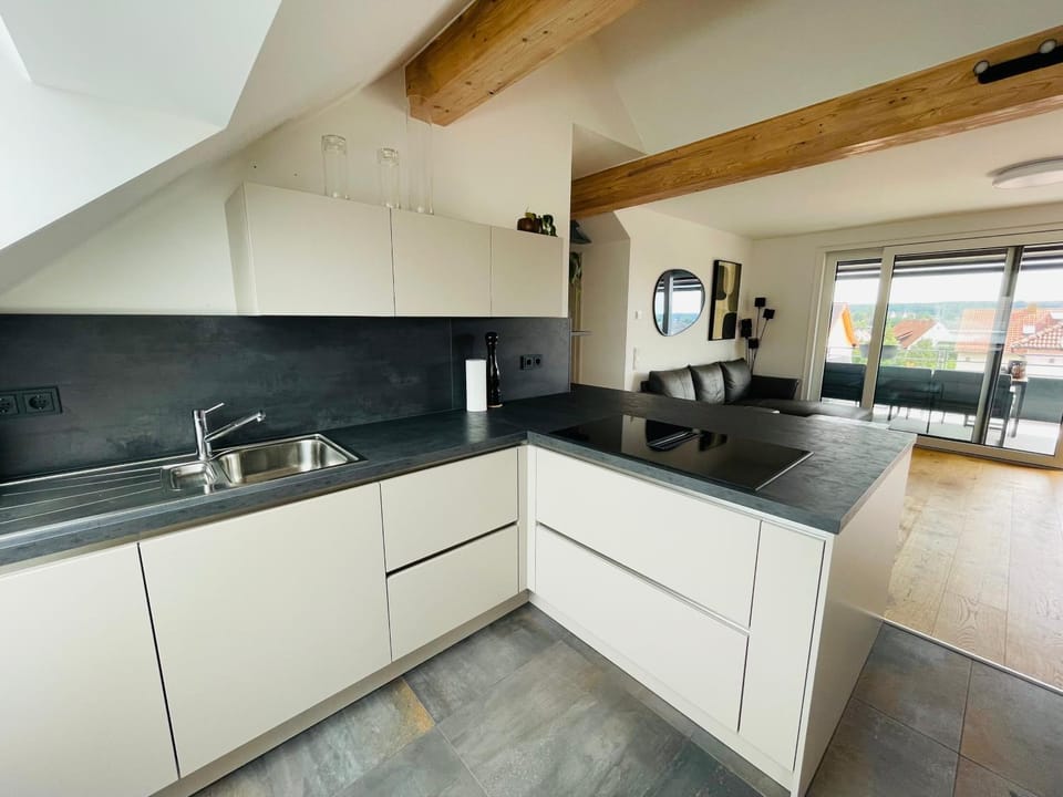 Kitchen or kitchenette, dishwasher