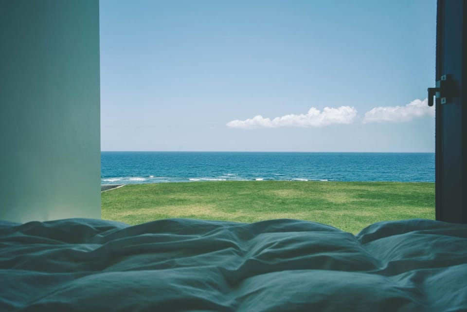 Bed, Natural landscape, Sea view